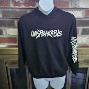 Black Graffiti Print Sweatshirt with Sleeve Design